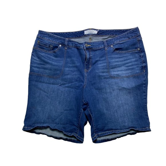 torrid Pants - Torrid 10" Stretch Jean Shorts Womens Plus Size 24 High Rise Medium Wash Denim